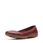 Clarks Women's Meadow Opal Ballet Flat, Chestnut Leather, 9.5 UK Wide