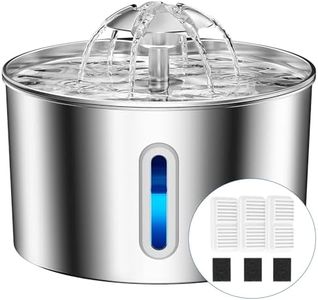 BalimoPet Katzenbrunnen Edelstahl, 2,2L Superleise Trinkbrunnen für Katze mit Kabel, Einfach zu Reinigen, Katzen Trinkbrunnen mit Vierfaches Filtersystem & LED-Licht, mit 3 Aktivkohlefilter