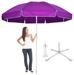 RAINPOPSON Garden Umbrella With Stand Outdoor Big Size for Garden,Shop,Hotel,Restudent (Purple)