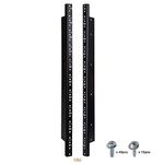 Sound Town 2-pack 10U Steel Rack Rails, with Black Powder Coated Finish and Screws (ST-RR-10U)