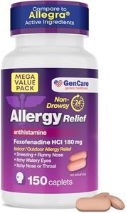 GenCare - Allergy Relief Pills | Fexofenadine HCl 180mg 150 Tablets | Non Drowsy Antihistamine Allergy Pills for Hay Fever, Seasonal Allergies, Outdoor & Indoor Allergies | Relieves Itchy Eyes & Nose