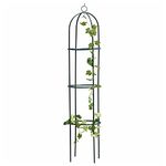 Garden Obelisk Green Metal - Heavy Duty Steel Frame Trellis for Climbing Plants, Flowers, and Vegetables - Weather-Proof, Large Size (1.9M) (Garden Obelisk)