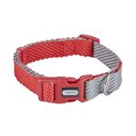 Petiry Soft Cotton Dog Collar,Super Comfy and Lightweight,No Rubbing Non-irritating for Puppies and Small Dogs with Sensitive Skin,Contrast Colr Red/Grey Color,Large Dogs