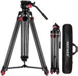 NEEWER 79"/200cm Video Tripod, Heavy Duty Aluminum Alloy Camera Tripod Stand with 360° Fluid Drag Head, QR Plate Compatible with Canon Nikon Sony and Other DSLR Camera Camcorder, Load Up to 17.6lb/8kg