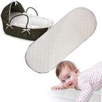 Moses Basket Mattress Oval Shaped Hypoallergenic Bassinet Baskets Baby Foam Mattress Fits Mamas and Papas Mothercare Crib Cot Bed Pram Mattresses Quilted Washable Mattress Cover (66 x 28 x 4)
