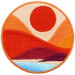 ZEGINs Seaside with the Brilliant Mountains Explore Outdoor Patch Embroidered Applique Iron On Sew On Emblem