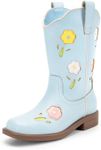 DREAM PAIRS Girls Cowgirl Boots Kids Mid Calf Western Boots Riding Shoes for Toddler/Little Kid/Big Kid,Size 11 Little Kid,Light Blue,KKUMMB2503