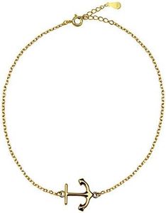 SOFIA MILANI - Pulsera para Mujeres en Plata de Ley 925 - Chapada en Oro - Colgante de Ancla - 30230