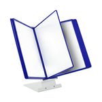 LEVIATAN | Table Display Board System | Table Lectern | Document Organiser | Consultation and Presentation Documents | Plastic Case for Papers | Includes 10 Display Panels | Size: A4 | Colour: Blue