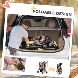 PawHut Pet Stroller for Small Dogs and Cats – Lightweight Carrier