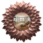 Furnish Craft Beautiful Sun Burst Designer Leaf Wall Mirror (Rose Gold, 30 x 30 Inch)