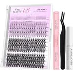 VEYESBEAUTY Lash Extension Kit One More+ Lash Clusters Kit Lash Extension Kit wispy lash clusters Mixed Length Eyelash Extension Kit (Xpertvolume kit, 5-18mm)