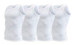 AEROPOSTALE Mens Tank Tops A Shirts Mens Undershirts Contour Fit 4 Pack Tank Top for Men, White, Small