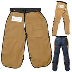 MGP SUPPLY Chainsaw Chaps For Men - Chain Saw Chaps For Men, Apron Style W/Pocket & Adjustable Belt, Safety Equipment (37in - Overall Length, Brown)