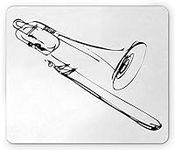 Lunarable Trombone Mouse Pad, Sketc