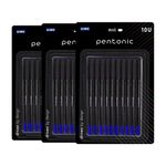 Pentonic 0.7mm Ball Point Pen Blister Pack | Black Body | Blue Ink | Set of 10 Pens x 3 Packs