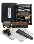 2021New Premium Shoe Shine Kit Gift Box | Professional Leather Shoe Care Kit with Neutral & Black Polish, 100% Shoe Horse Hair Brushes, Shine Cloths & Shoe Horn. Ultimate Leather Polishing Experience