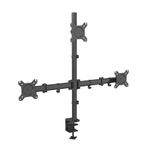 UNIQ Mounts Triple Monitor Arm for 13 to 27/32 Inch Screens, 3 Screen Full Motion Desk Mount, Heavy Duty Swivel, Rotation, Tilt, VESA 75x75/100x100, 8kg Load per Arm, C Clamp & Grommet