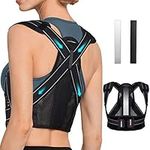 AVIDDA Posture Corrector for Men Women, Back Brace with Replaceable Support Plate, Breathable and Adjustable Back Support Providing Pain Relief from Back, Neck & Shoulder Size: S Black