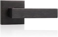 knobelite(1 Pack Dummy Lever Door Handle, Slim Square Non-Turning Single Side Pull Only Lever Set for Closet or French Doors, Oil Rubbed Bronze with Modern Contemporary for Half-Dummy Application