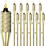 Matney Bamboo Torches for Outside - 5 Ft. Tall - (12 Pack) - Decorative Garden & Backyard Lights -Torches Outdoor - Oil Lamp for Citronella - Flame Lasts Over 8 Hours