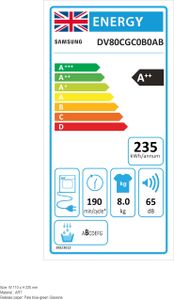 Samsung 8kg Heat Pump Dryer – Series 5 Energy Efficient Tumble Dryer