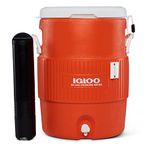 Igloo - Drink Dispenser with Seat Top, Orange, Including Cup Holder - 38 Litres