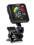 Linrax LT-2 Guitar Tuner Rechargeable Clip On Tuner for Guitar, Bass, Ukulele, Violin, Banjo, Chromatic Tuner with LCD Color Display, Digital Tuner for Stringed Instruments, Guitar Accessories, Black