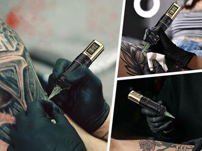 Solong Wireless Tattoo Kit – Gold, Professional Rotary Machine Set