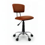 DIYA Seating Vibe Square Rolling Stool (1 Year Warranty) with Comfortable Backrest Height Adjustable & Revolving Swivel Stool Chair for Study Office and Regular Work - Brown (44"x47"x85")