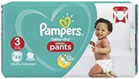 Pampers Baby-Dry Trousers, Unisex - Size 3 (44 Count) - Baby Diaper - Overnight Protection