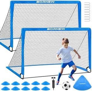 Kids Soccer Goal for Backyard Set - 2 Toddler Soccer Nets Training Equipment, Soccer Ball, Pop Up Portable Soccer Set for Kids and Youth Games and Training Goals - Size 4' x 3'