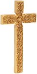 Faithful Finds Gold Decorative Cross Resin for Wall Hanging, Filigree Religious Home Decor (12.5 x 7.5 in)