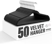 Simple Deluxe Velvet Hangers 50 Pack, Non-Slip Clothes Hangers with Shoulder Notches, 360° Swivel Hooks, Heavy Duty Coat Suit Hangers for Closet Space Saving, Black