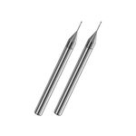 BW 2 Pieces Cutter Nano Micro Grain Carbide 2 Flute Long Neck Ball Nose End Mills with 6mm Shank, AlTiN+PLC Coating,R1.5, Dia 3.0mm, 50mmLong, CNC Engraving Bit 2BNZ3008