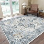 GENIMO Area Rugs 8x10 for Living Room, Non-Slip Machine Washable Rug for Hallway Kitchen, Low Pile Print Rug for Bedroom Dining Room Home Office