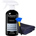 Screen Cleaner Spray, 17oz Screen Cleaning Kit for iPhone, Ipad, TV, Monitor, Laptop, Computer, MacBook, Kulloomii 500ml Large Bottle Electronic Cleaner with Microfiber Cloth and Brush