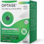 Optase TTO Eyelid Cleansing Wipes - for Daily Eyelid Hygiene & Relief for Blepharitis, Tired and Dry Eyes - 20 Wipes