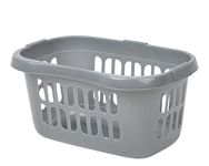 High Grade Plastic Hipster Laundry Baskets Washing Clothes Linen Storage Bin Tidy (Silver)