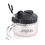 SAGUD Airbrush Cleaning Pot Glass Bottles Cleaner Kit with Air Brush Jar Holder Station