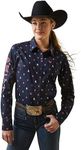 ARIAT Women's Wrinkle Resist Team Kirby Stretch Shirt, Western Love Print, Large