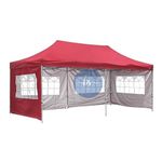 BEYOND SKY Outdoor Tent/Gazebo Tent for Outdoor 10 x 20ft with 3 Sided European Covers/Water Proof Tent/Portable & Foldable/Outdoor/Advertising Gazebo Canopy Tent 2 Mins Installation (45 kgs, RED)