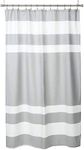 Madison Park Shower Curtain Waffle Weave Striped Pieced Design Fabric Shower Curtain with 3M Scotchgard Moisture Management Premium Spa Quality Modern Shower Curtains for Bathroom Stall 54"x78" Grey