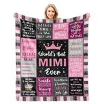 Hibolen Mimi Gifts, Gifts for Mimi/Grandma, Grandma Gifts, Best Mimi Ever Gifts from Grandkids, Mimi Blanket 60” x 50”, Mimi Gifts for Grandma, Mimi Birthday Gifts, Grandmother/Nana/Gigi/Granny Gifts