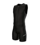 Sparx Men`s Triathlon Suit Trisuit Race Skinsuit Cycling Speed Suit Italian Fabric Swimskin (Large) Black