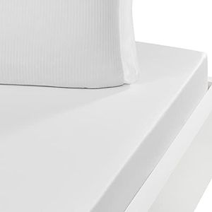 Sensei Maison - Drap Housse uni en Satin de Coton 120 Fils Bonnet 30 cm Versailles - 140x190 cm - Blanc