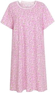 AVIIER 100% Cotton Hospital Gowns for Women Open Back Adaptive Clothing Nightgown Post Shoulder Surgery Patient Gown Pink Flower XL