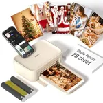 4x6 Photo Printer, CP4100 Photo Printer for iPhone & Android with 20 Sheets & 1 Cartridges, Instant Portable Photo Printers, Wi-Fi Wireless Picture Printer, Dye Sublimation, Beige
