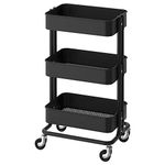 Ikea Alloy Steel Aerglo Raskog Kitchen And Living Room Trolley (35X45X78 Cm/13 3/4X17 3/4X30 3/4", Black)