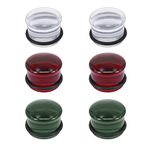 4g-5/8 IN Single Flared Glass Ear Gauges Red Mushroom Flare Plugs Tunnels Stretcher Expander Glass Ear Plug for Women 3 Pairs